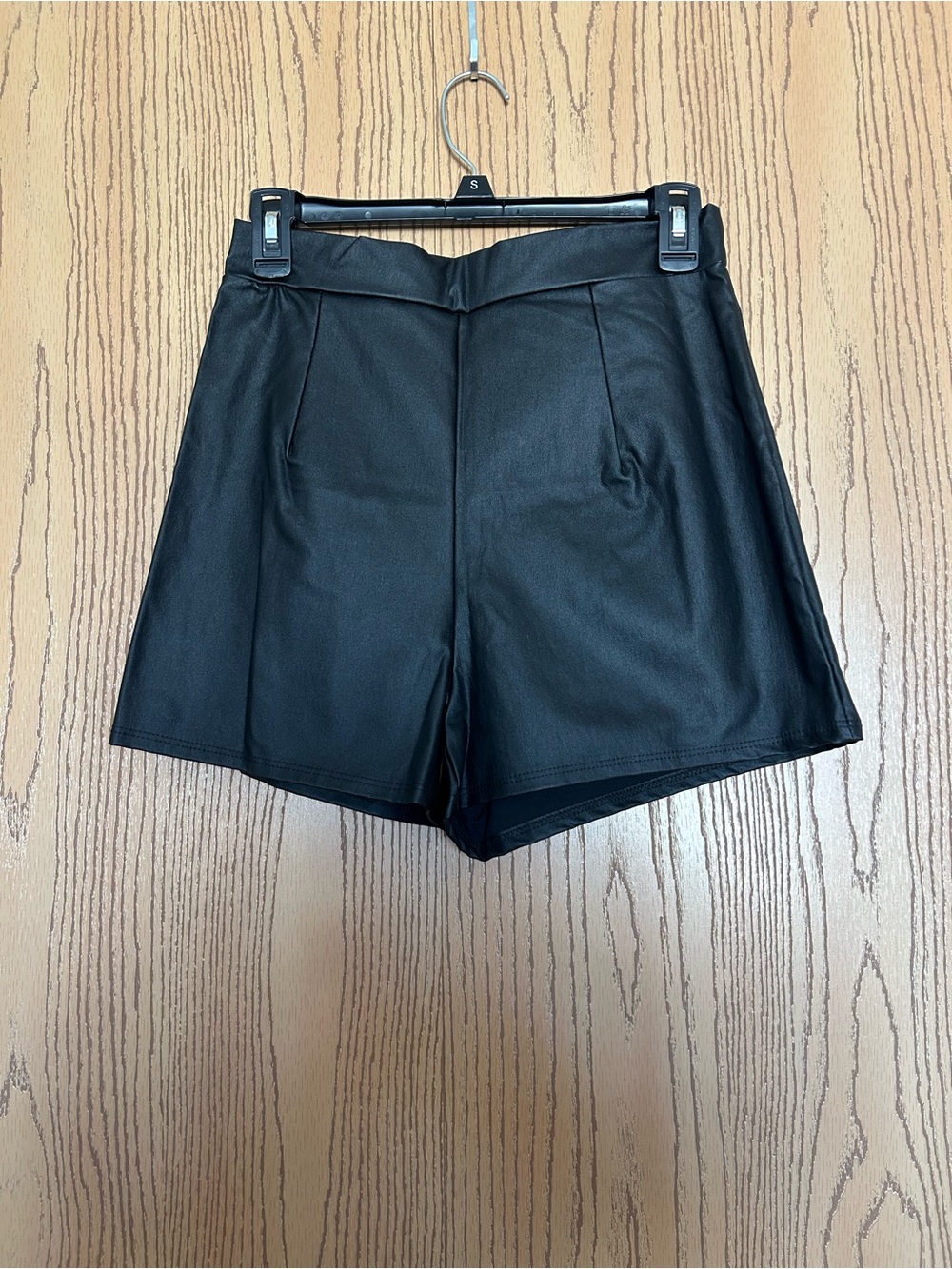 Windsor Black High-Waist Faux Leather Shorts